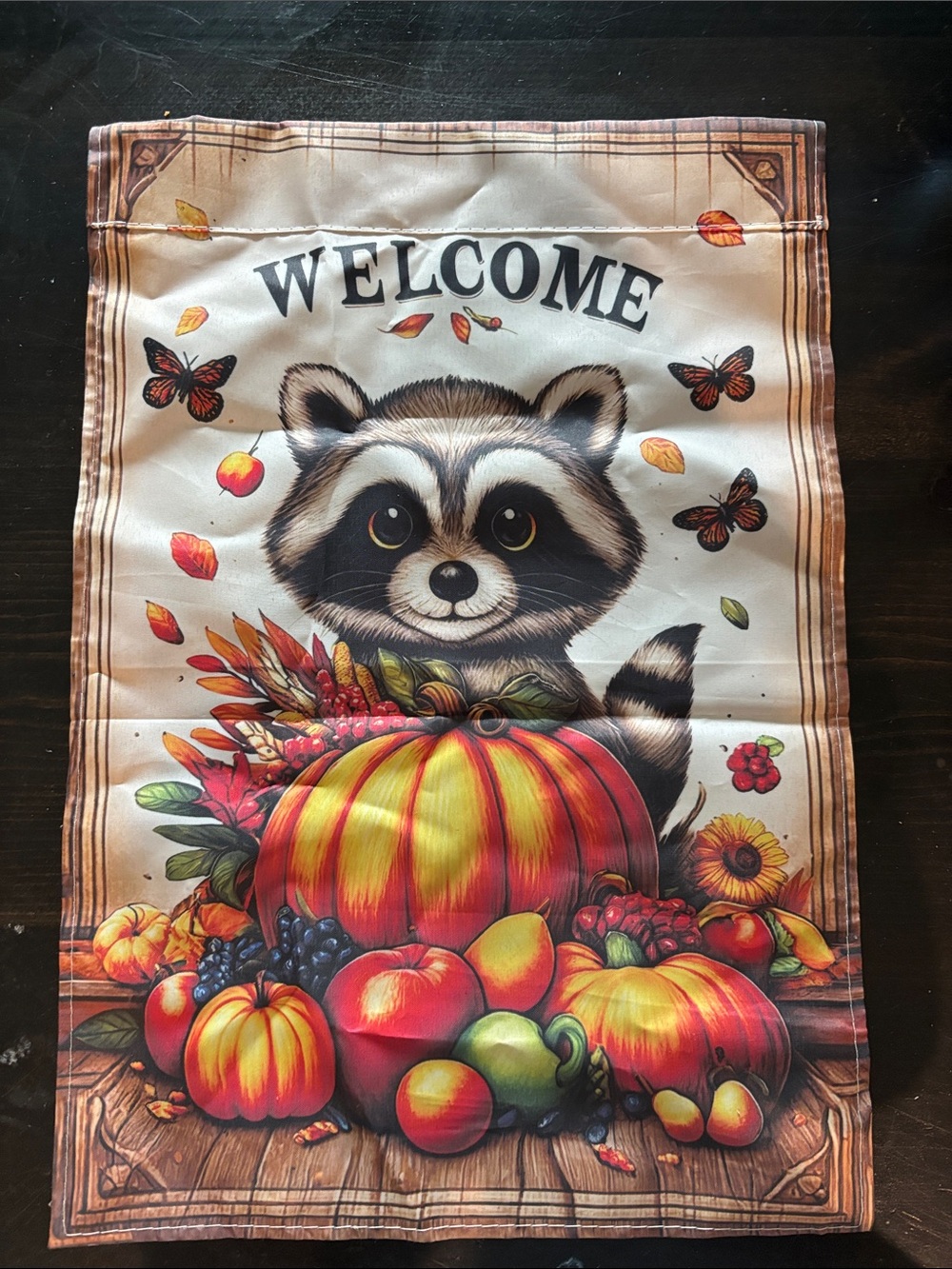 Raccoon Garden Flag
